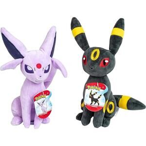 Pokémon Espeon Umbreon Plush 2 Pack 8 Inch Eevee Evolutions Soft Toy Gift